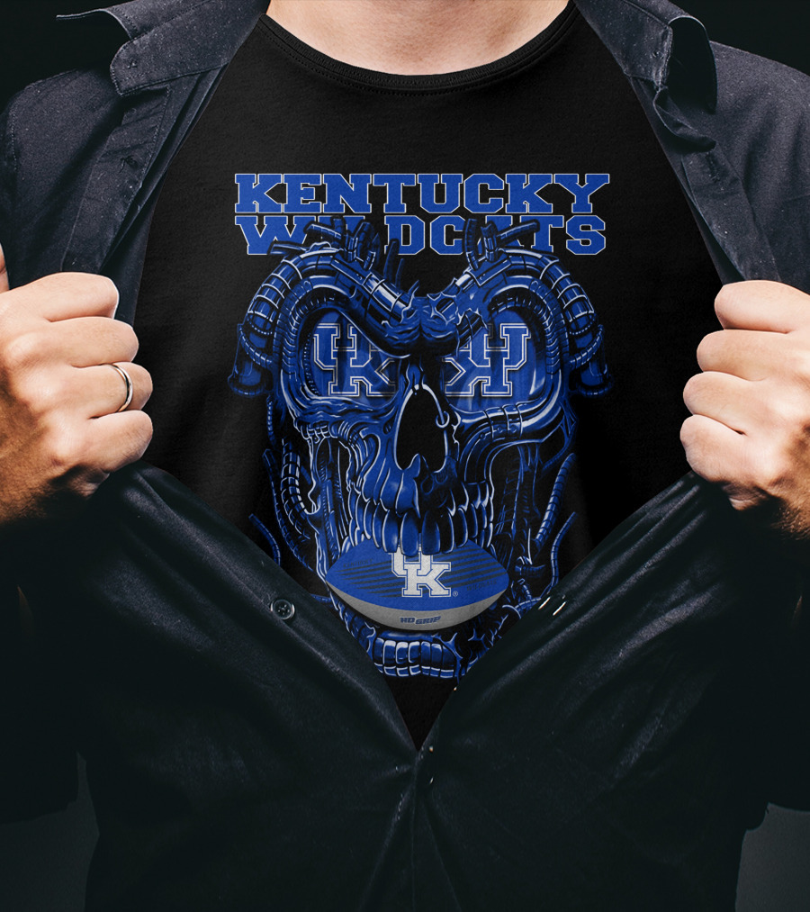 Kentucky Wildcats Dragonskull Football Helmet T-Shirt