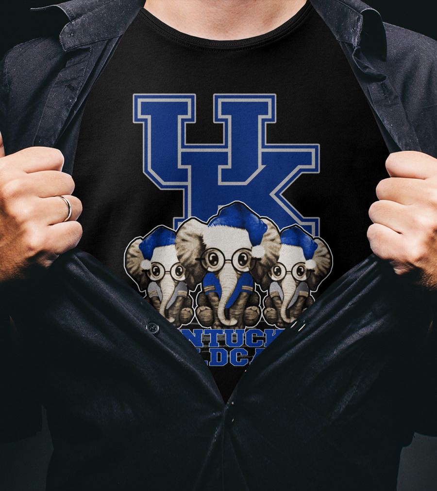 Kentucky Wildcats Elephant Christmas Trio With UK T-Shirt