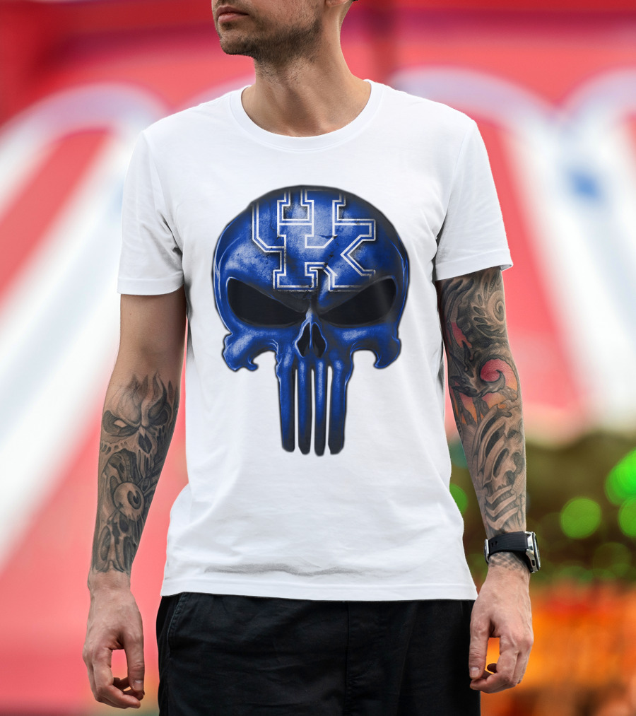 Kentucky Wildcats UK Blue Skull T-Shirt