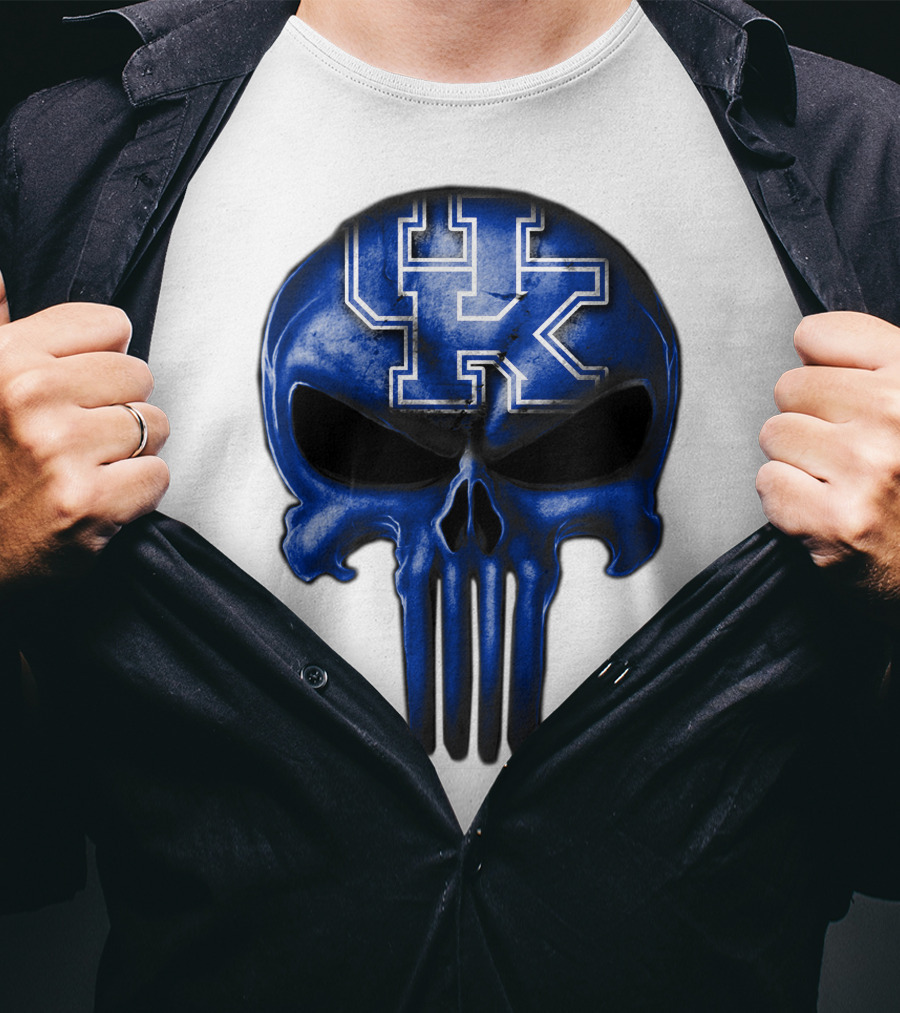 Kentucky Wildcats UK Blue Skull T-Shirt
