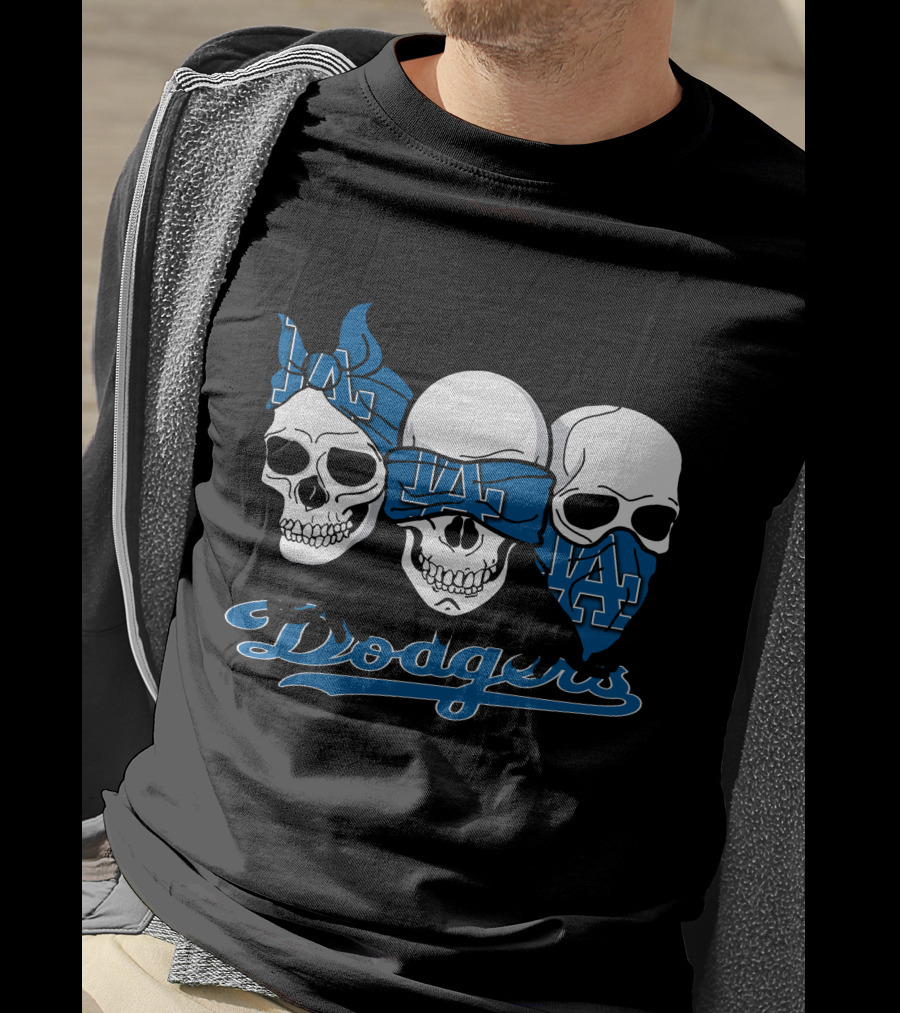 3 Skulls LA Dodgers T-Shirt