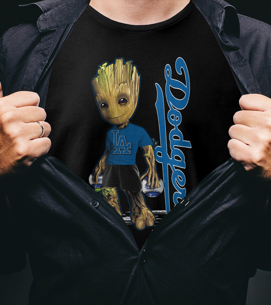 Groot LA Dodgers Baseball Fan Enthusiast T-Shirt