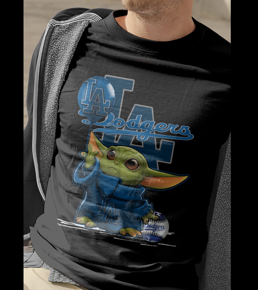 Yoda Dodgers LA Baseball Jedi Team Spirit T-Shirt