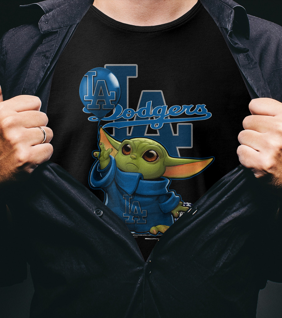 Yoda Dodgers LA Baseball Jedi Team Spirit T-Shirt