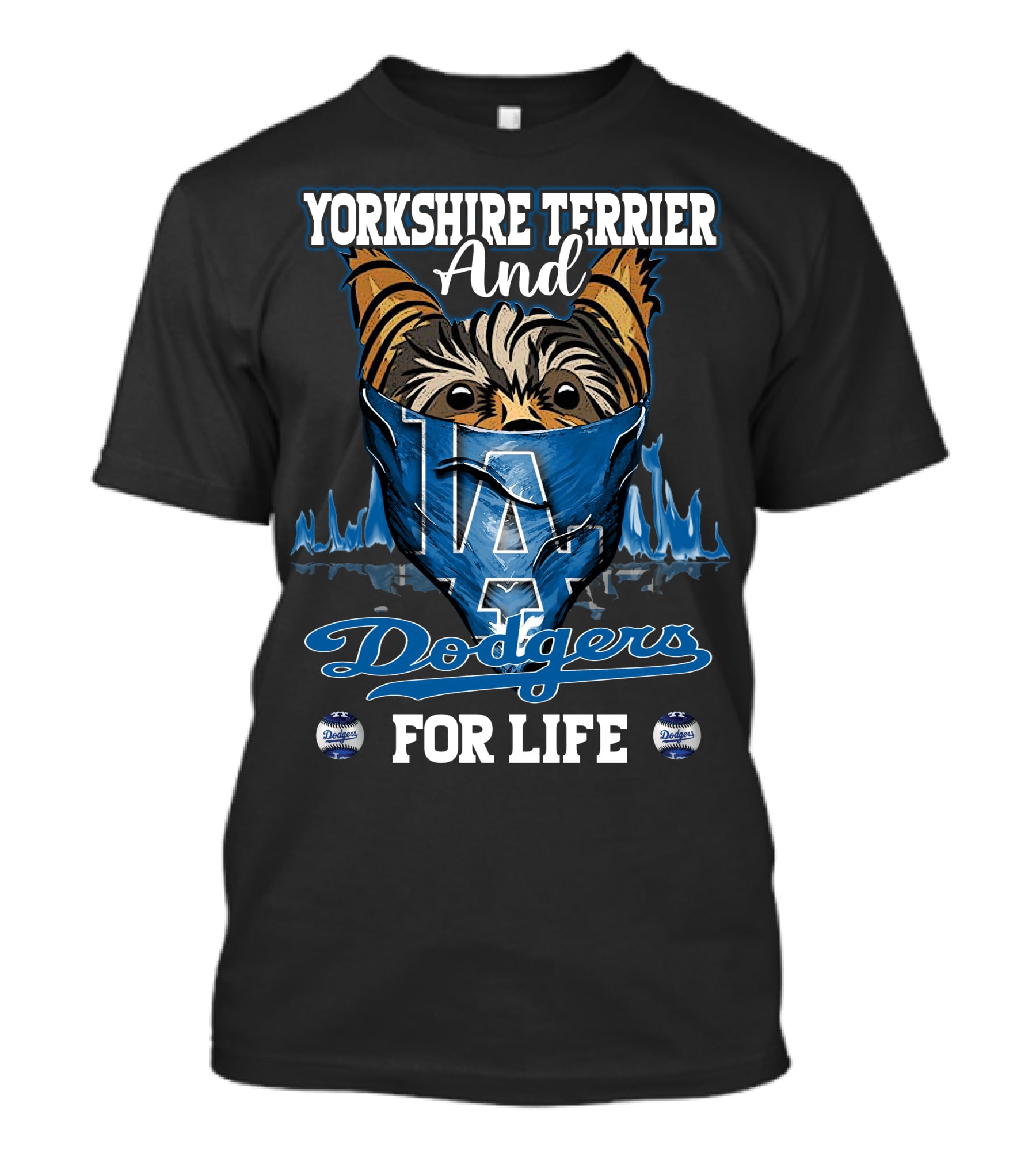 Yorkshire Terrier And Dodgers For Life T-Shirt