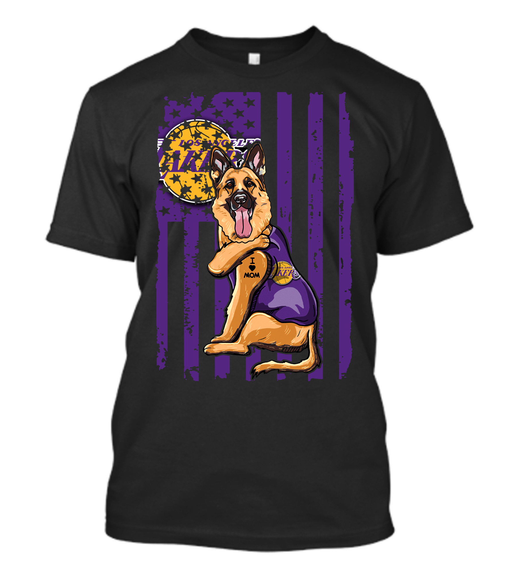 German Shepherd Los Angeles Lakers Fan Mom T-Shirt