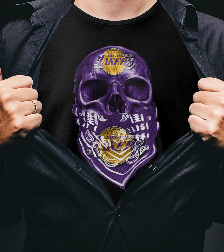 Los Angeles Lakers Skull Bandana NBA T-Shirt