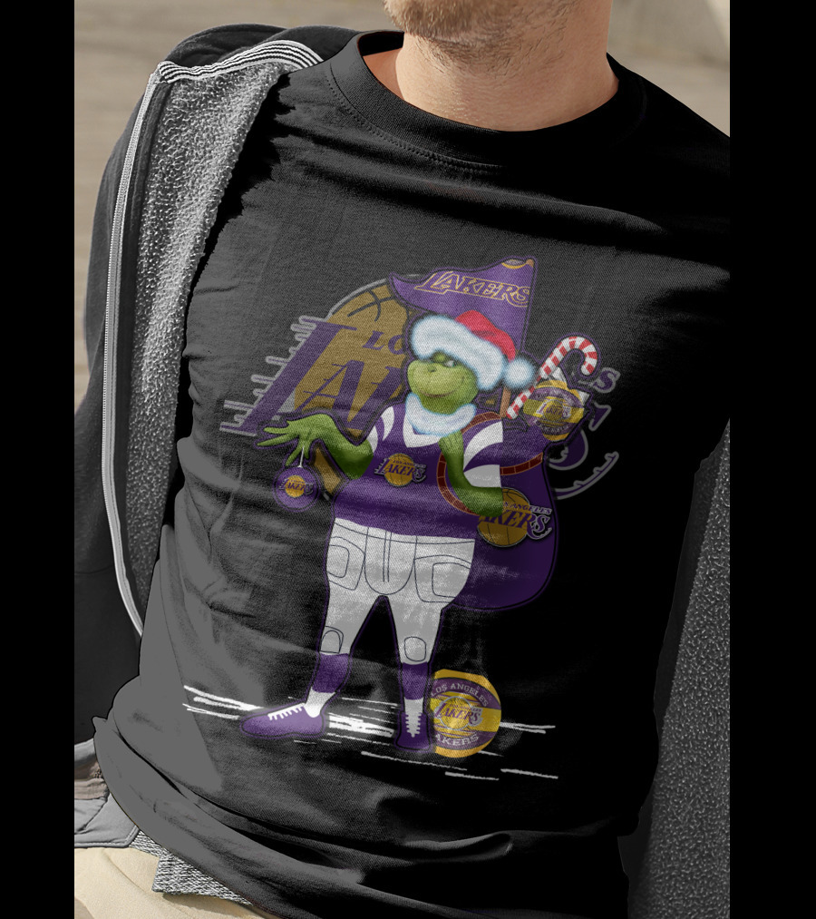 Los Angeles Lakers Grinch Christmas Basketball Mashup T-Shirt