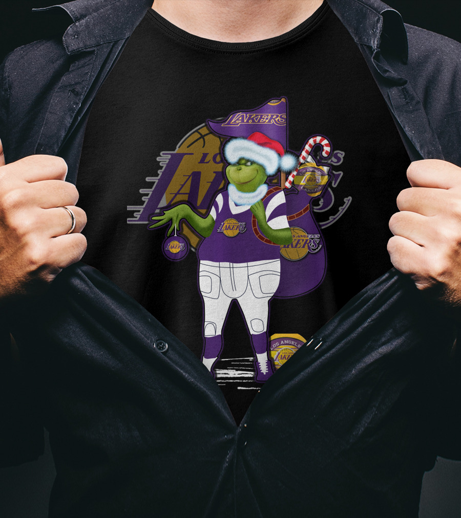 Los Angeles Lakers Grinch Christmas Basketball Mashup T-Shirt