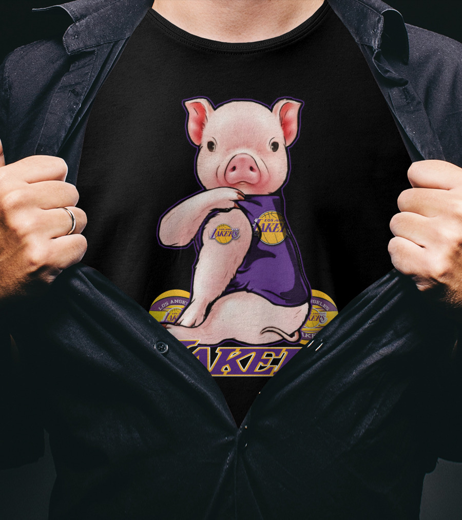 Los Angeles Lakers Pig In Team Jersey T-Shirt