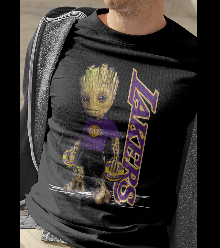 Groot Lakers Basketball Fan Character T-Shirt