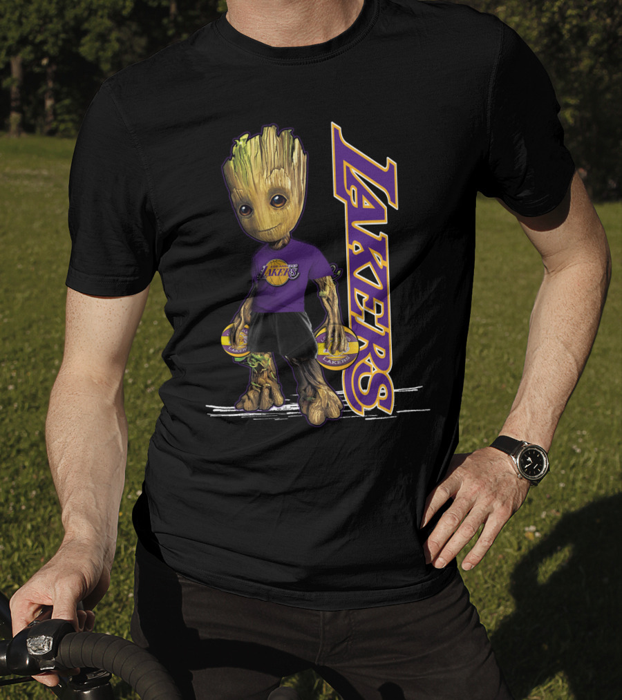 Groot Lakers Basketball Fan Character T-Shirt