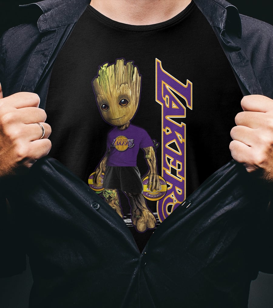 Groot Lakers Basketball Fan Character T-Shirt