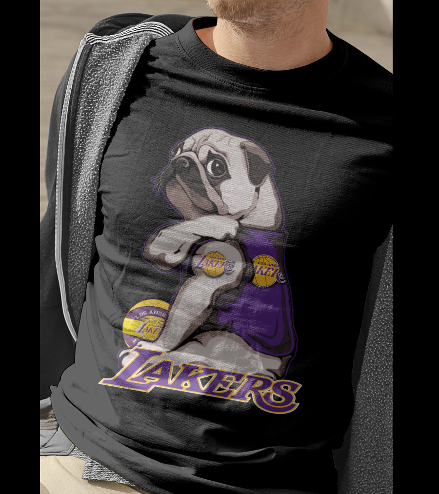 Pug Los Angeles Lakers Basketball T-Shirt