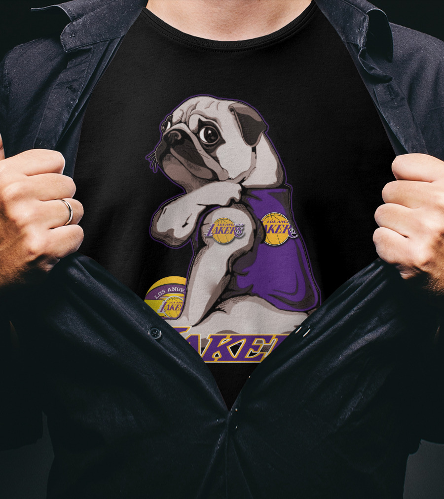 Pug Los Angeles Lakers Basketball T-Shirt