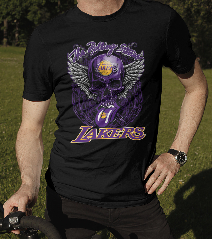 The Rolling Stones Los Angeles Lakers Skull Logo Collaboration T-Shirt
