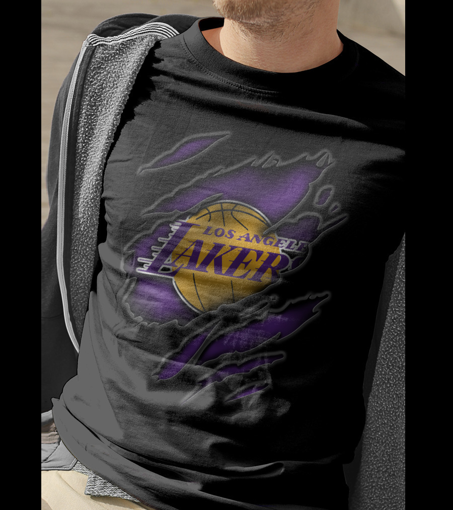 Los Angeles Lakers Torn Basketball Claw Marks T-Shirt