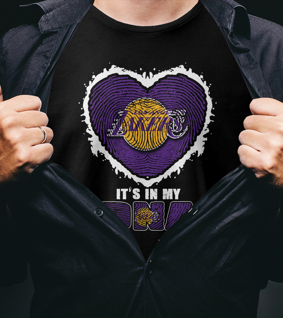 It's In My DNA Los Angeles Lakers Heart T-Shirt