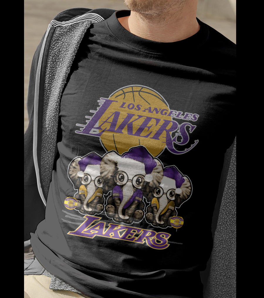 Los Angeles Lakers Xmas Elephants Basketball T-Shirt