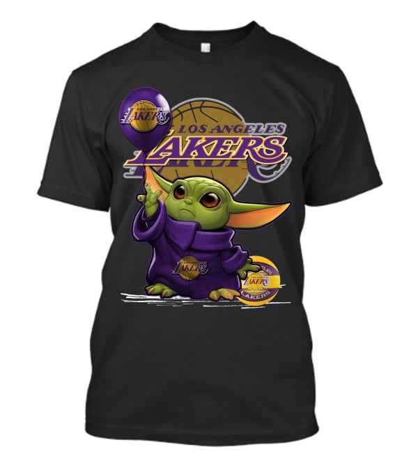 Yoda Los Angeles Lakers Basketball Logo Baby Alien T-Shirt