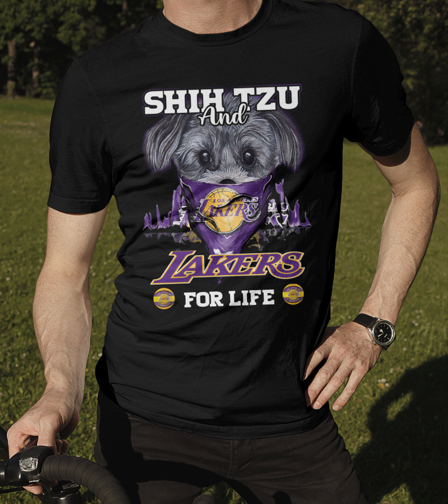 Shih Tzu And Los Angeles Lakers For Life T-Shirt