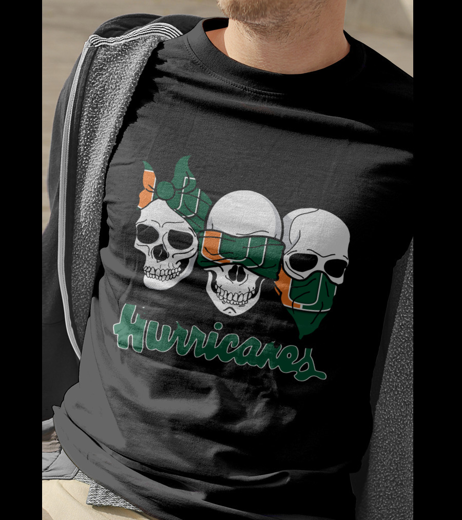 Hurricanes Three Skulls Miami T-Shirt