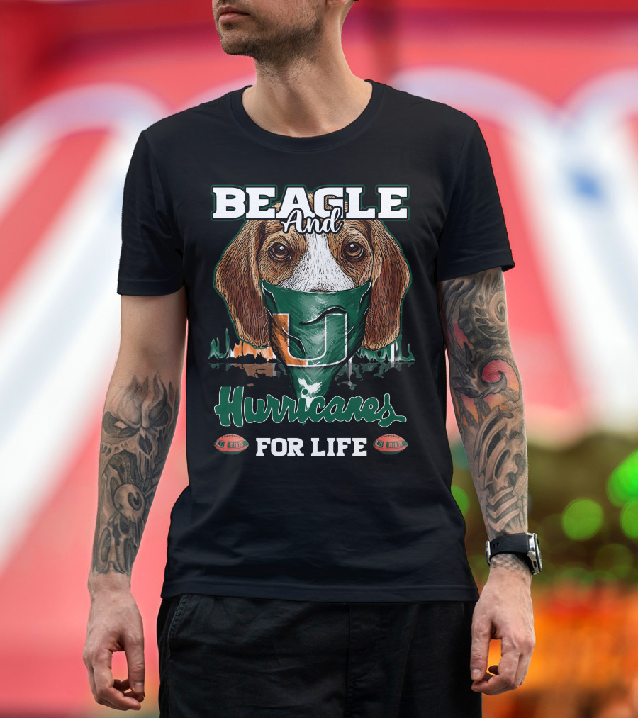 Beagle and Hurricanes for Life Miami Hurricanes U T-Shirt
