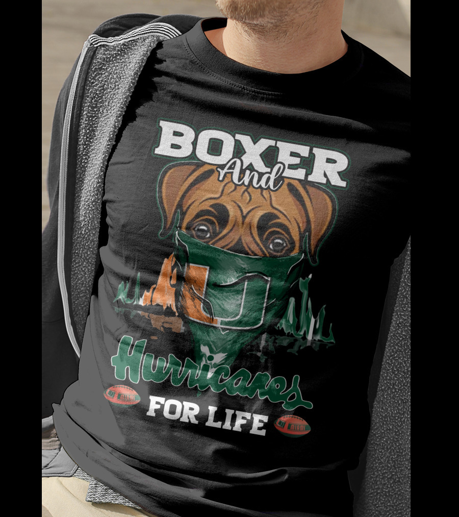 Boxer And Hurricanes For Life Miami T-Shirt