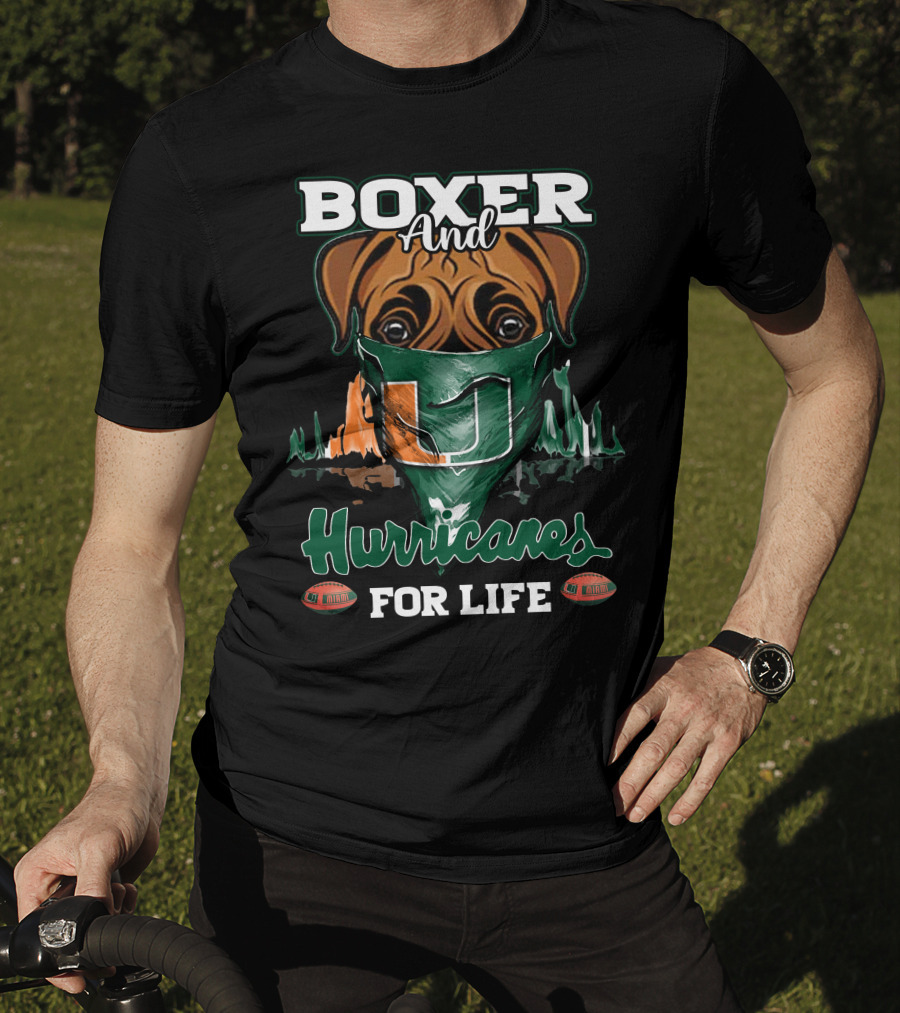 Boxer And Hurricanes For Life Miami T-Shirt