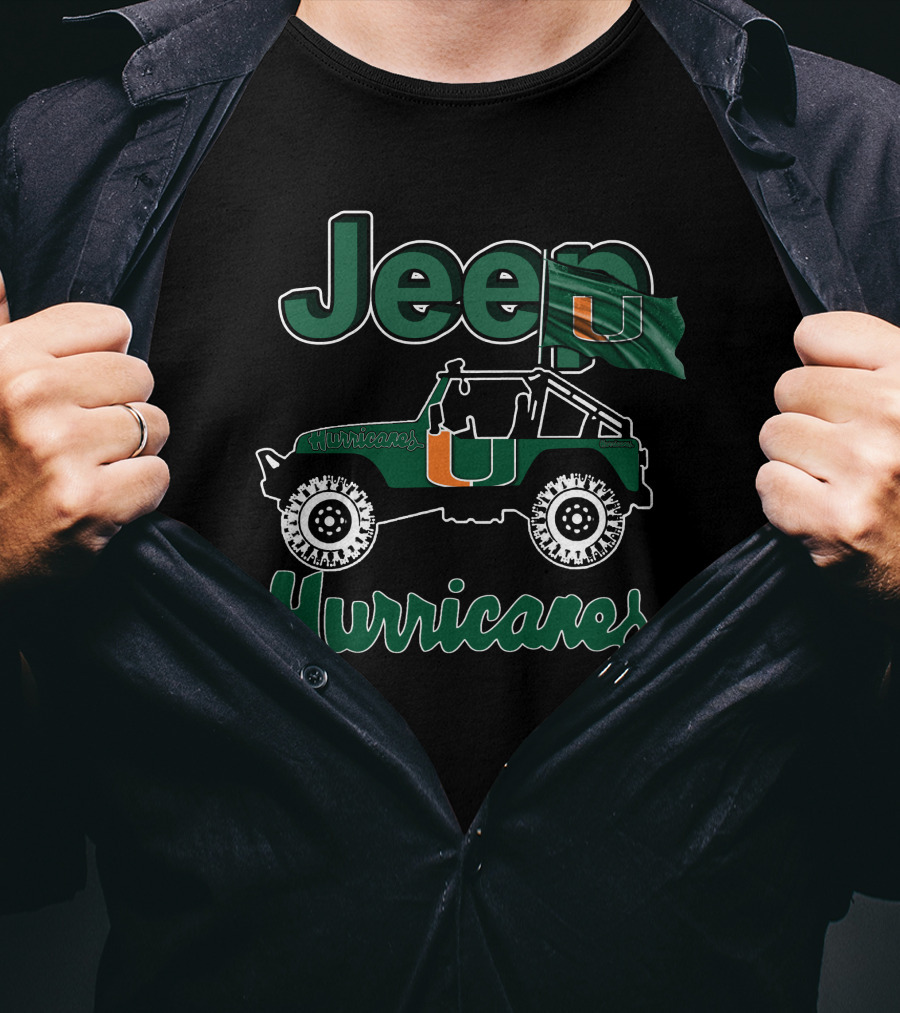 Jeep Miami Hurricanes With University Logo And Jeep T-Shirt