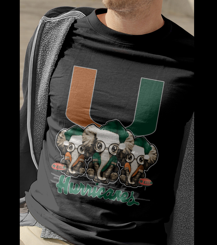 Miami Hurricanes Elephants Xmas T-Shirt