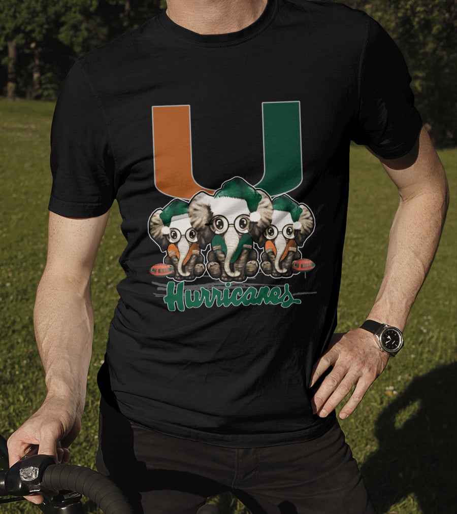 Miami Hurricanes Elephants Xmas T-Shirt