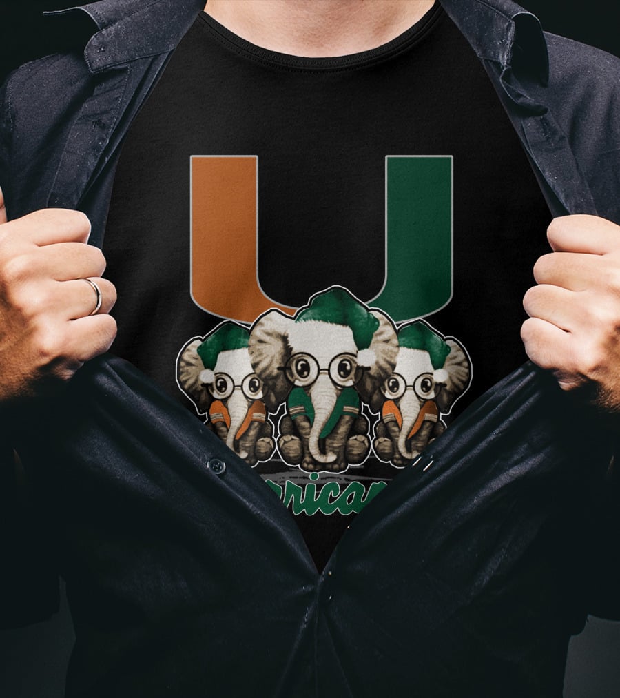 Miami Hurricanes Elephants Xmas T-Shirt