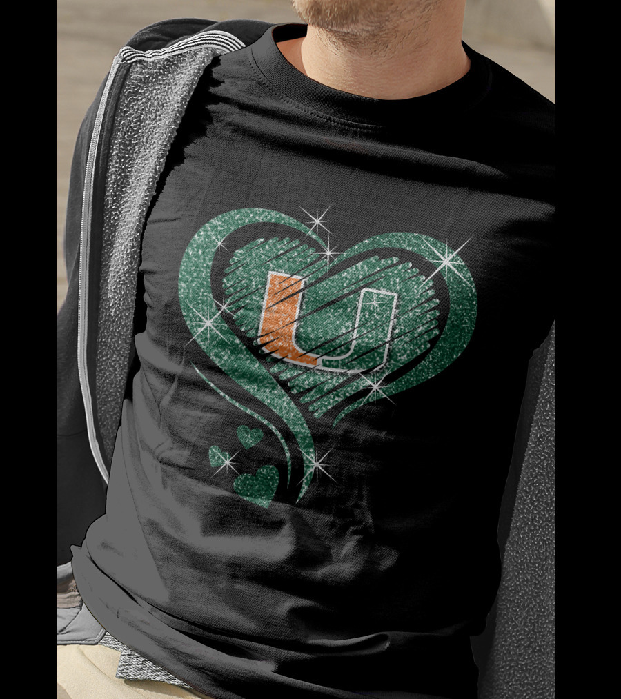 Heart Diamond Miami Hurricanes U T-Shirt