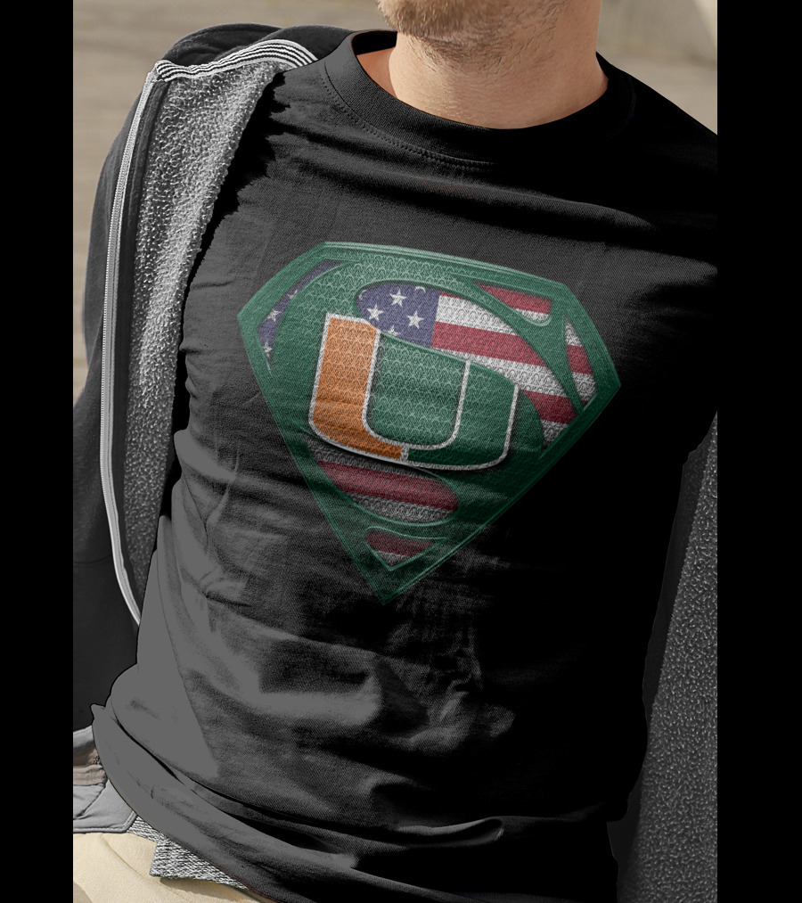 Miami Hurricanes American Flag Super T-Shirt