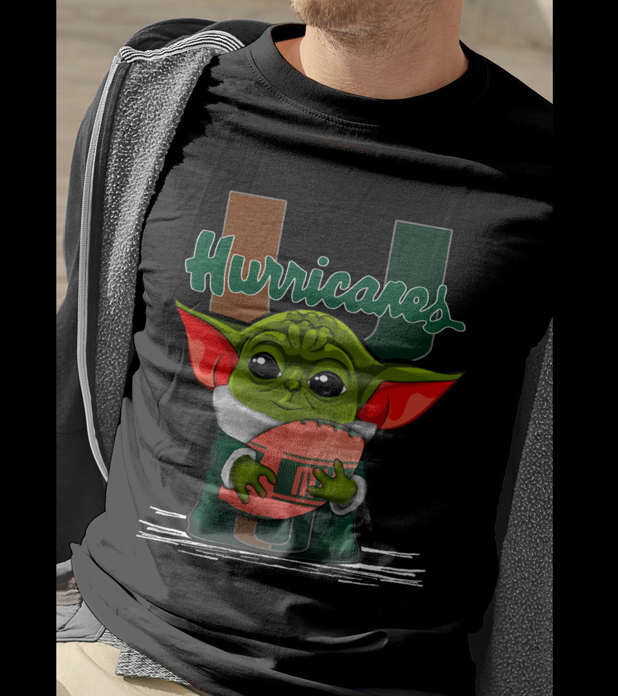 Yoda Miami Hurricanes Football Enthusiast T-Shirt