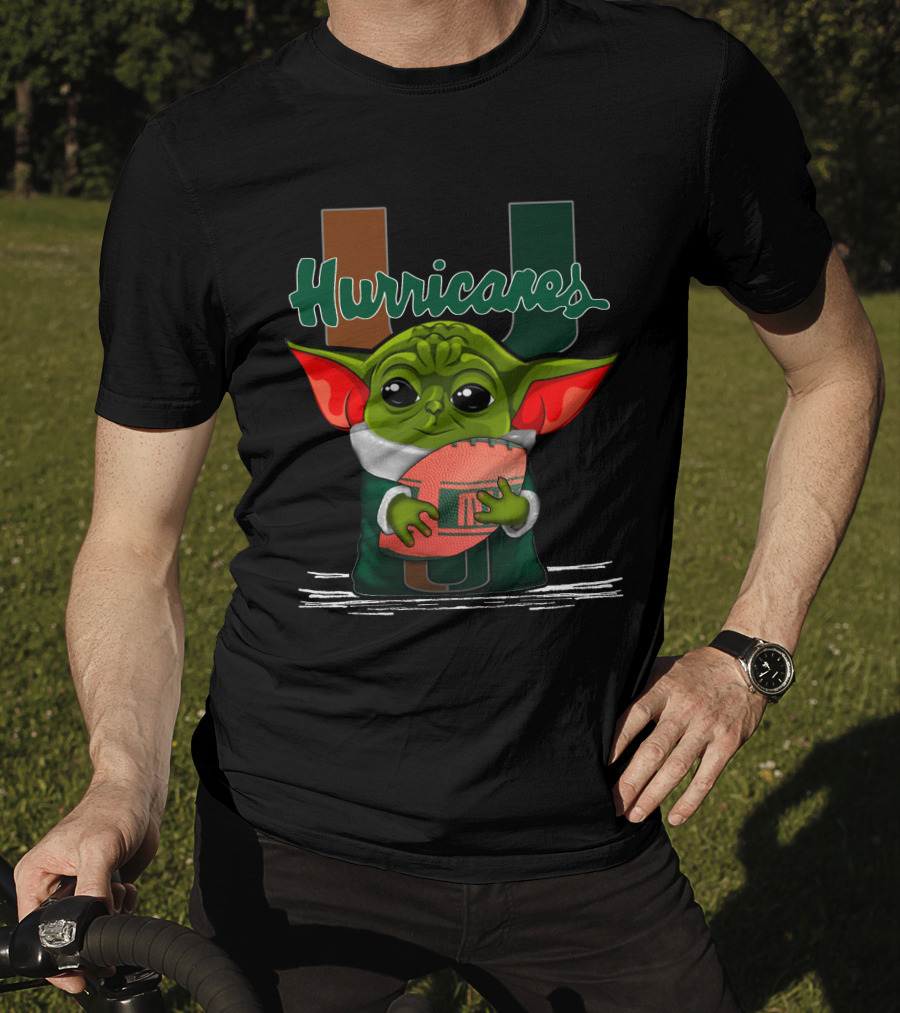 Yoda Miami Hurricanes Football Enthusiast T-Shirt
