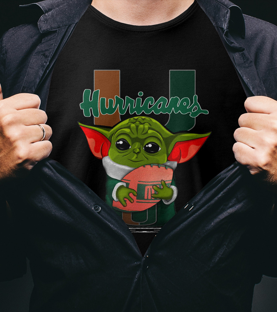 Yoda Miami Hurricanes Football Enthusiast T-Shirt