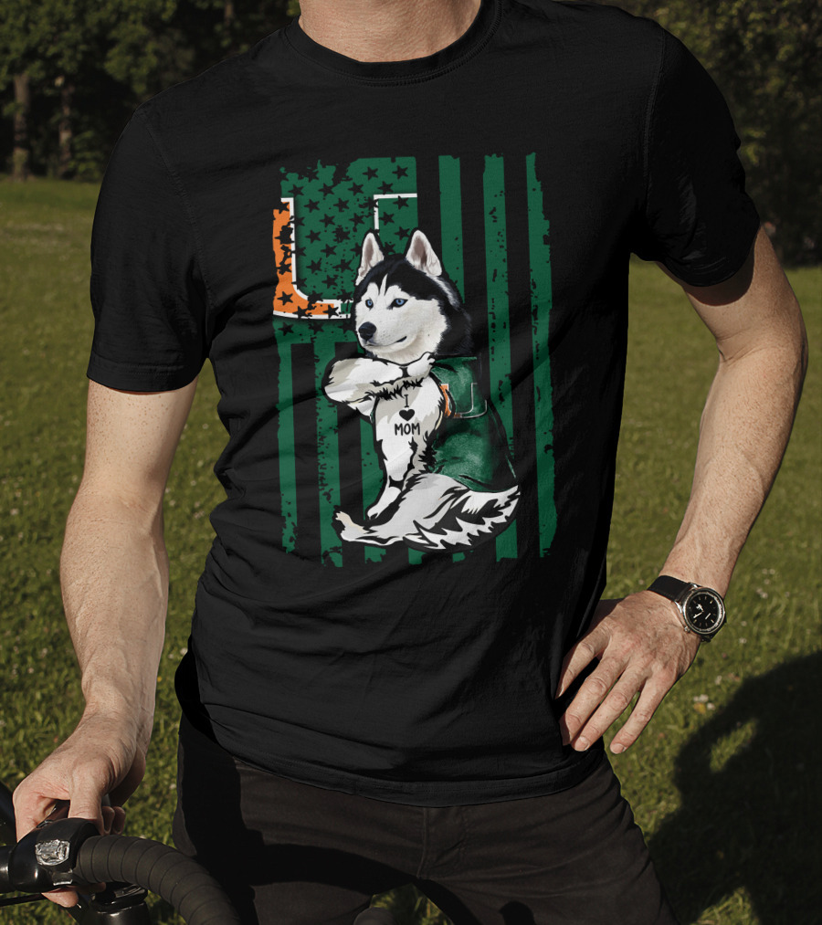 Siberian Husky Miami Hurricanes U Mom T-Shirt