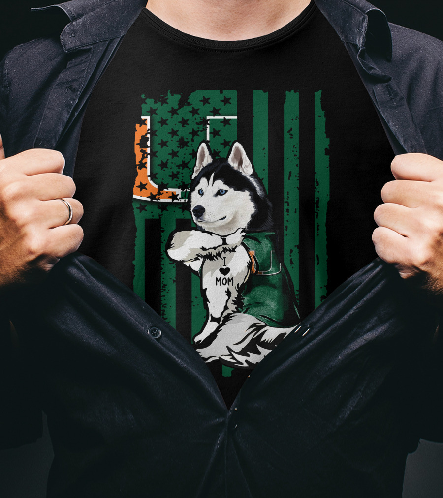 Siberian Husky Miami Hurricanes U Mom T-Shirt