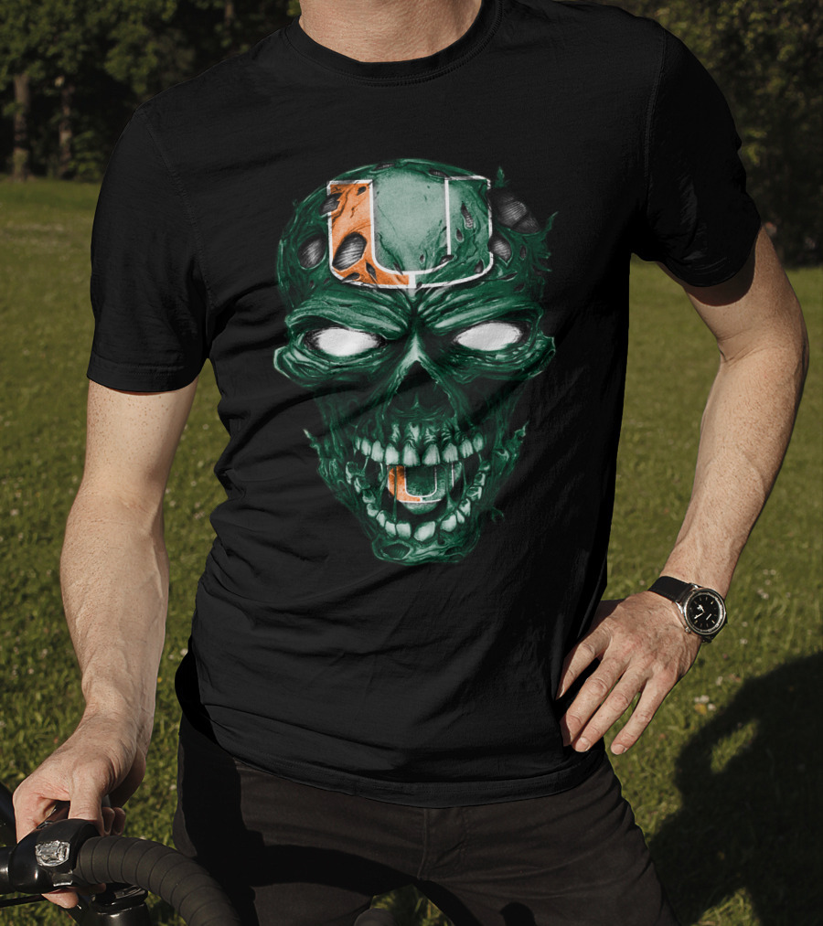 Miami Hurricanes Skull U T-Shirt