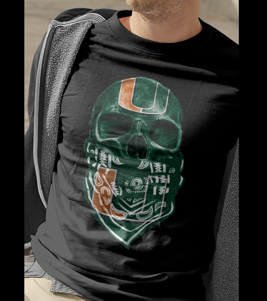 Skull Bandana Miami Hurricanes U T-Shirt