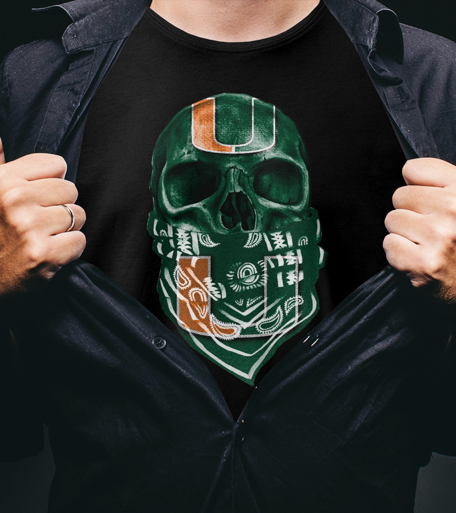 Skull Bandana Miami Hurricanes U T-Shirt