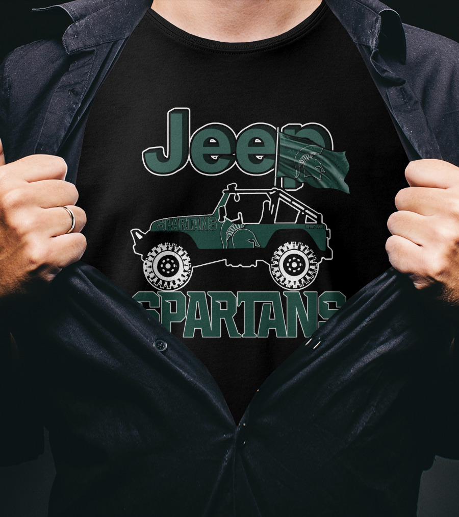 Jeep Michigan State Spartans Off-Road Adventure T-Shirt