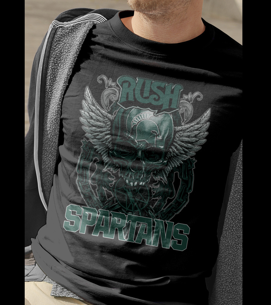 Rush Michigan State Spartans Winged Skull T-Shirt
