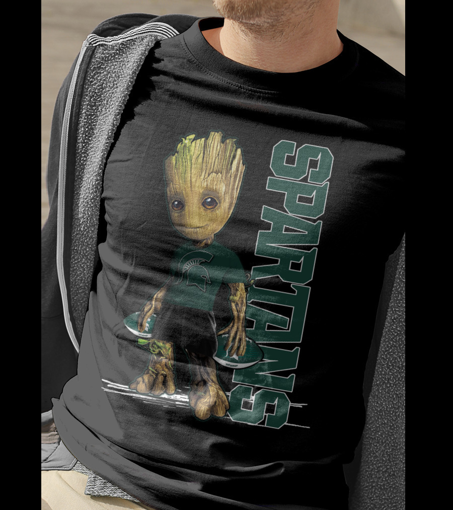 Groot Michigan State Spartans Team Spirit T-Shirt