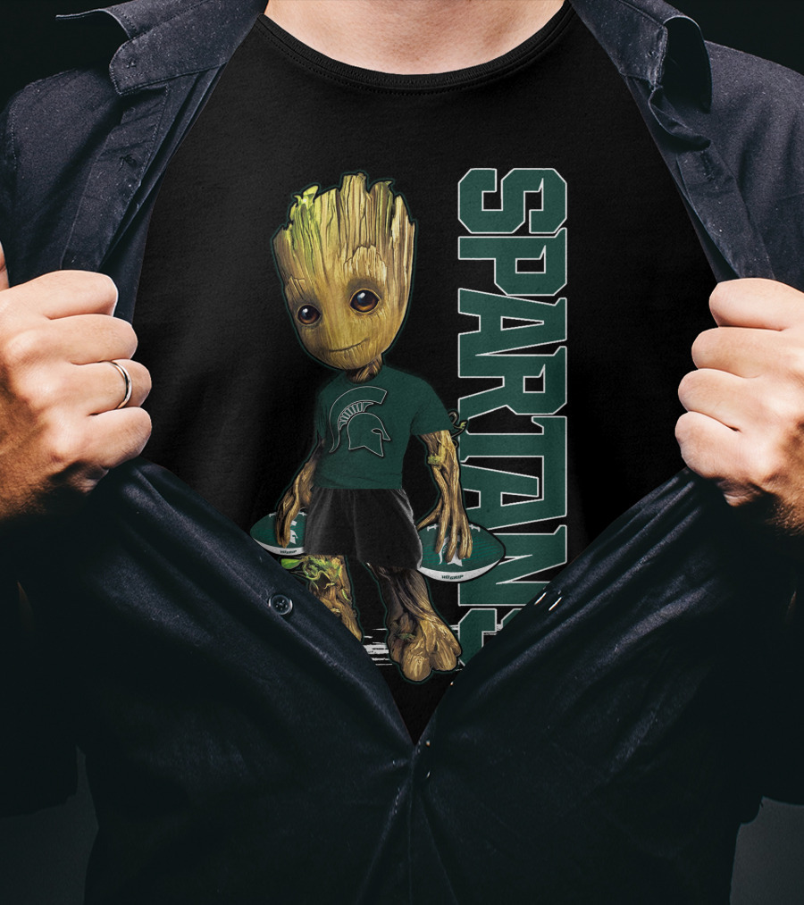 Groot Michigan State Spartans Team Spirit T-Shirt