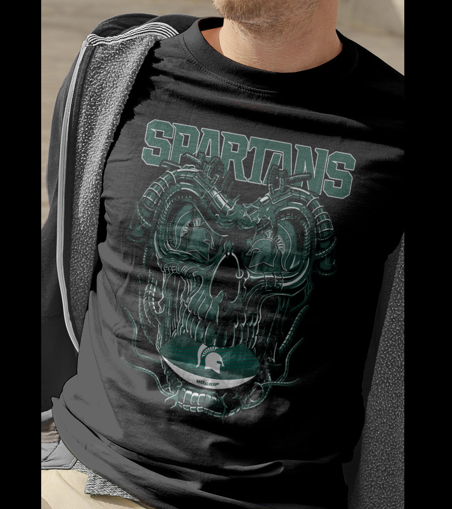 Spartans Dragonskull Michigan State Football Helmet T-Shirt