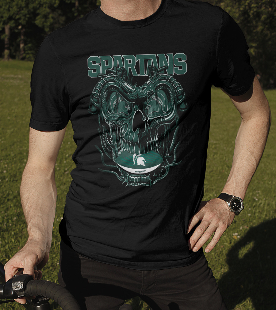 Spartans Dragonskull Michigan State Football Helmet T-Shirt