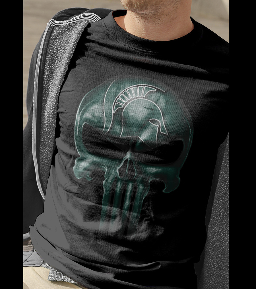 Skull Michigan State Spartans Punisher T-Shirt